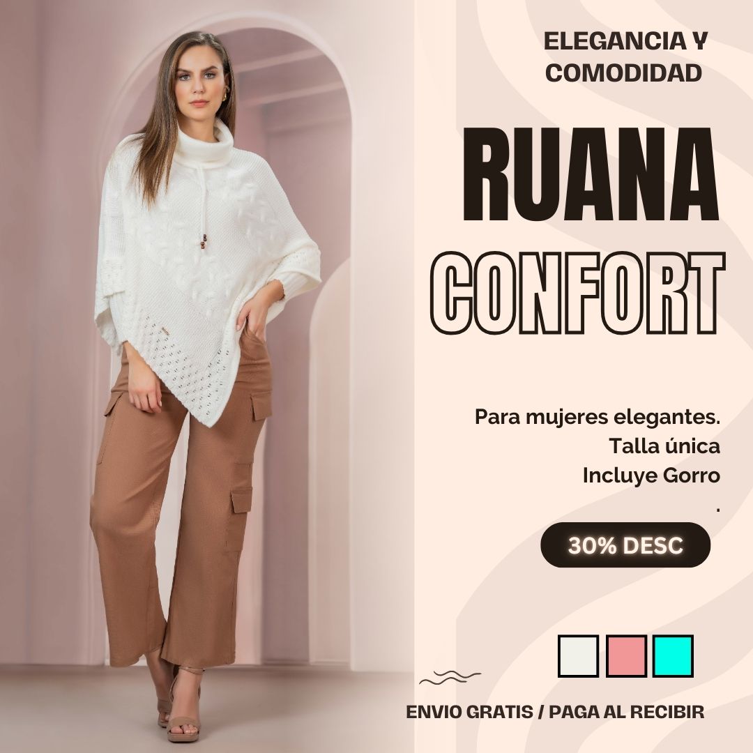 CONFORT (RUANA TEJIDA EN HILO DAMA 5307)