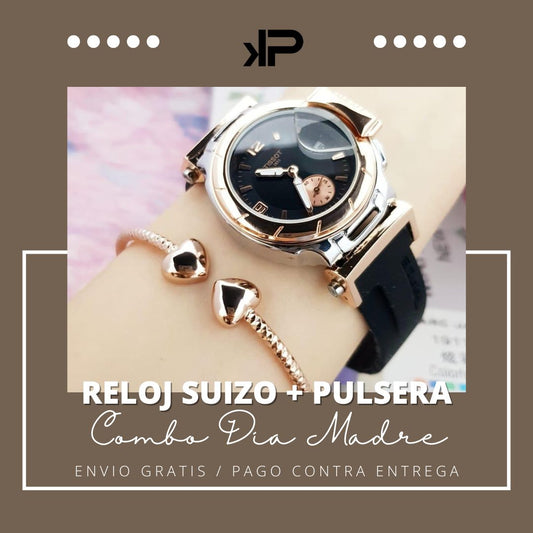 COMBO RELOJ SUIZO + PULSERA